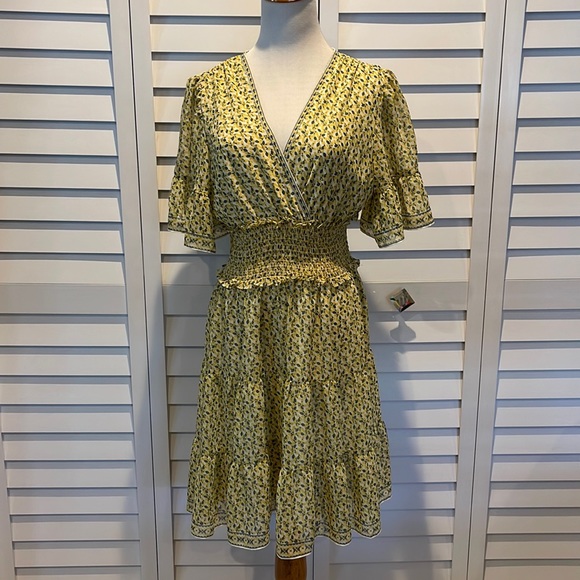 Max Studio Lemon NWOT Dress, lined roughed elastic on the waist - Picture 1 of 8